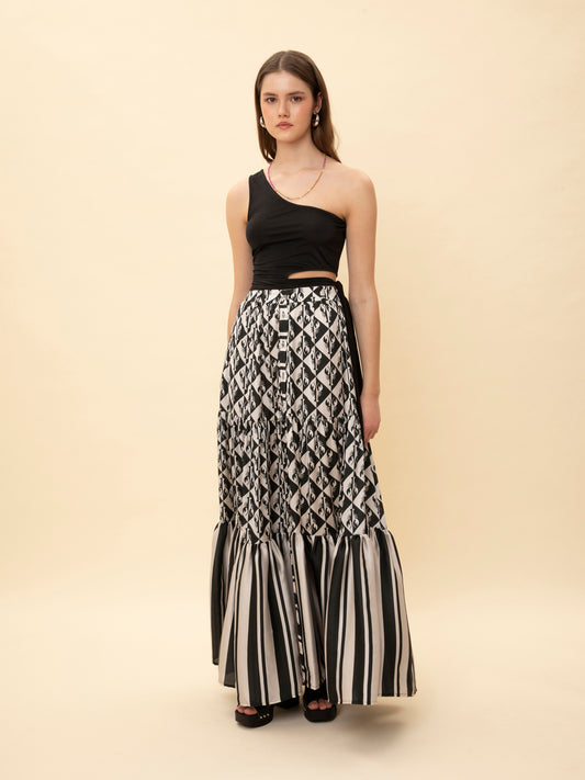 ONE-SHOULDER TOP BLACK