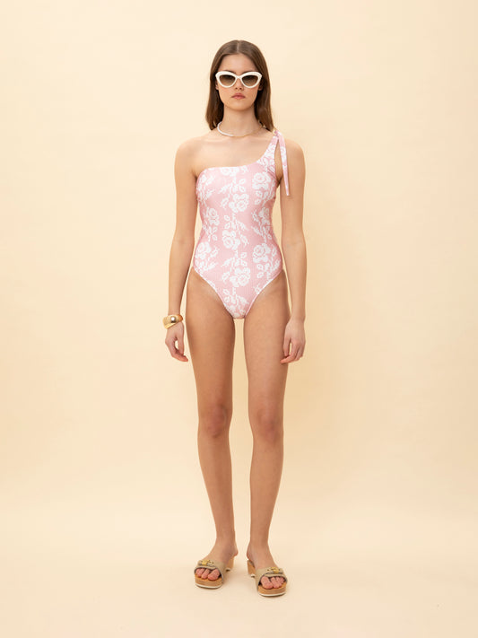 ONE-SHOULDER SWIMSUIT KOURTINAKI PINK
