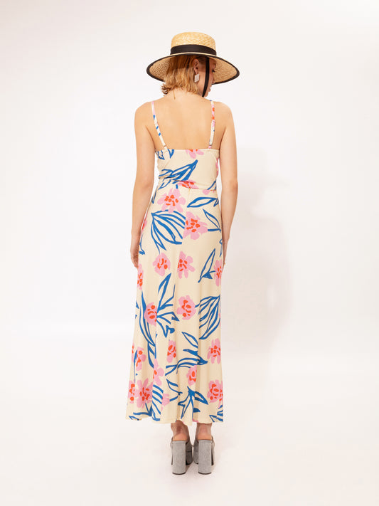 FRONT-KNOT JERSEY SKIRT FLORAL