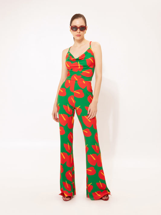 Flared Jersey Pants Poua Red