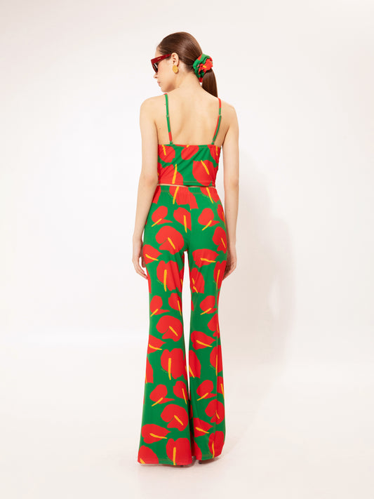 Flared Jersey Pants Poua Red