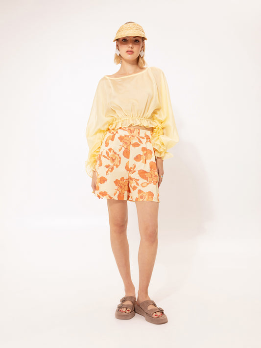 PLEATED SHORTS KENTIMA ORANGE