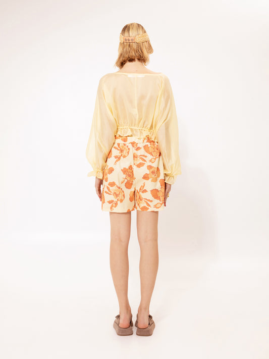 PLEATED SHORTS KENTIMA ORANGE