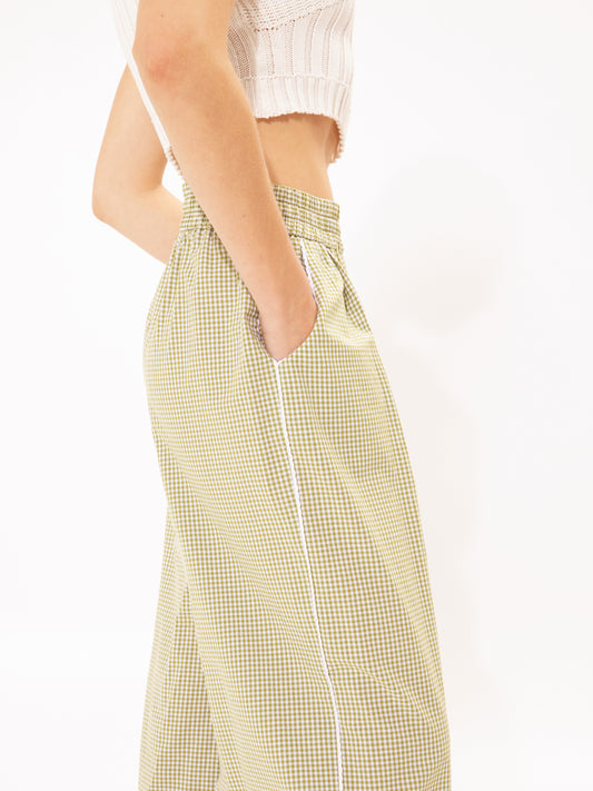CHECKED PANTS LIME
