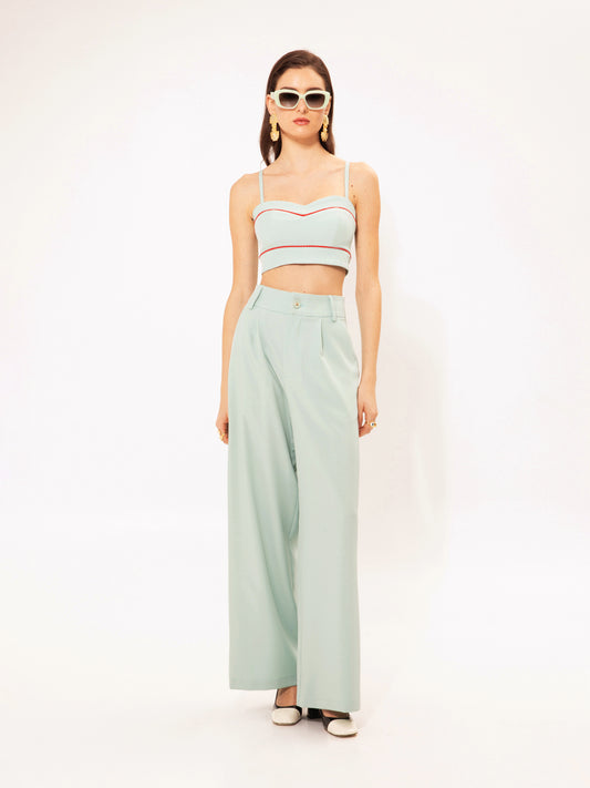 PLEATED CLASSIC PANTS TEAL