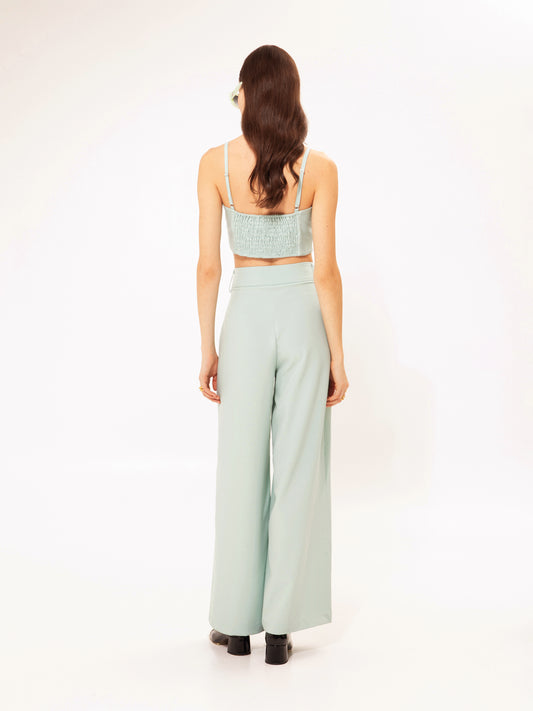 PLEATED CLASSIC PANTS TEAL