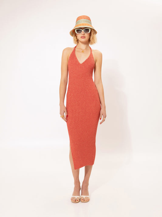 Pencil Midi Dress Logo Stripes