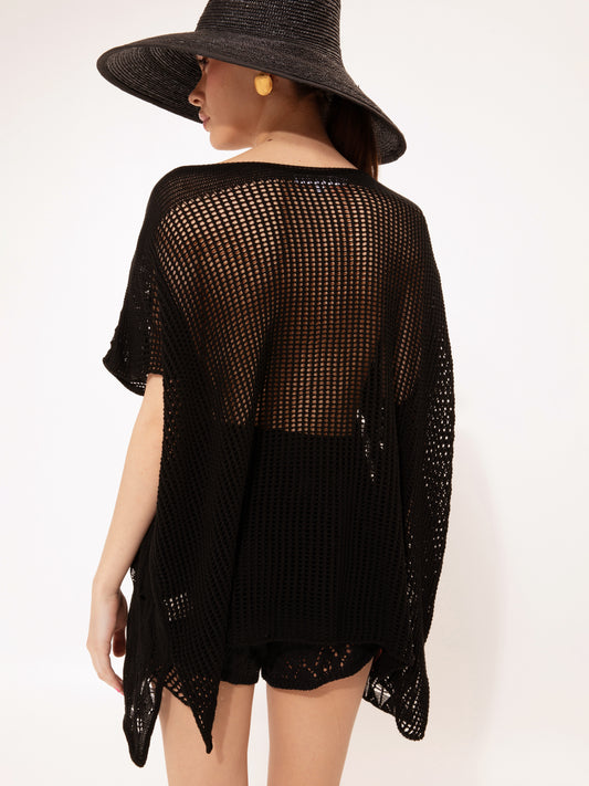 KNITTED BLOUSE BLACK