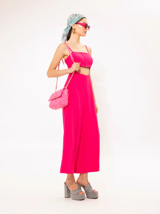 CUT-OUT JUMPSUIT FUCHSIA