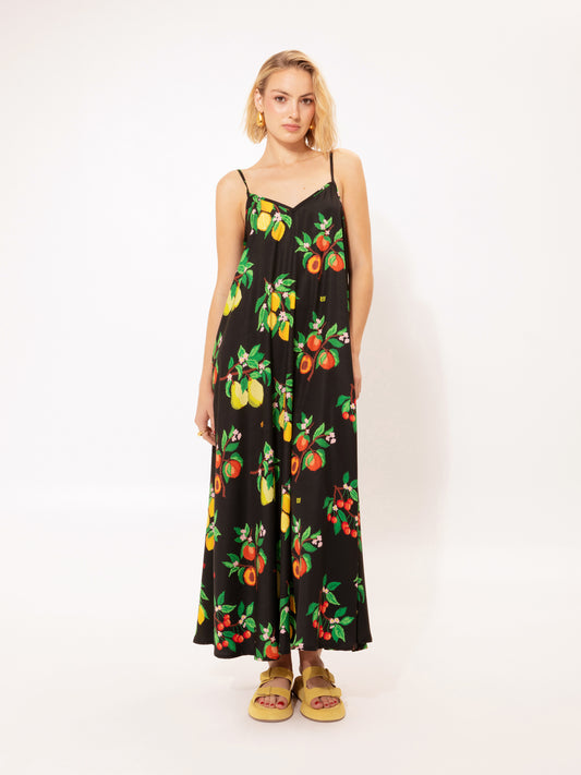 A-LINE MAXI DRESS FRUITS