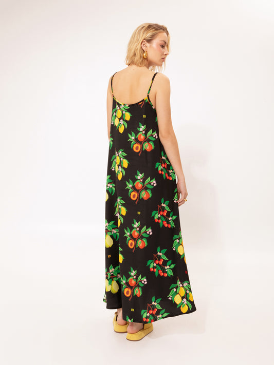 A-LINE MAXI DRESS FRUITS