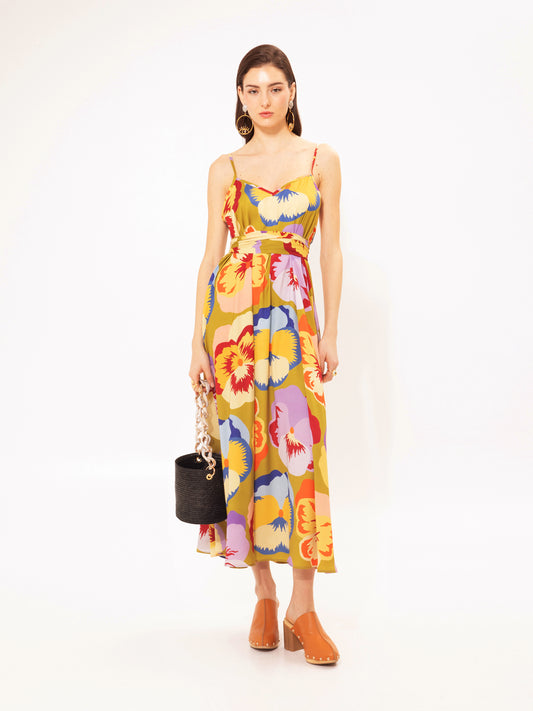 A-LINE MAXI DRESS ORCHIDS