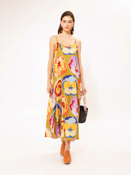 A-LINE MAXI DRESS ORCHIDS