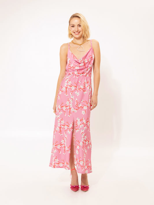 Draped Bust Maxi Dress Anthurium Green