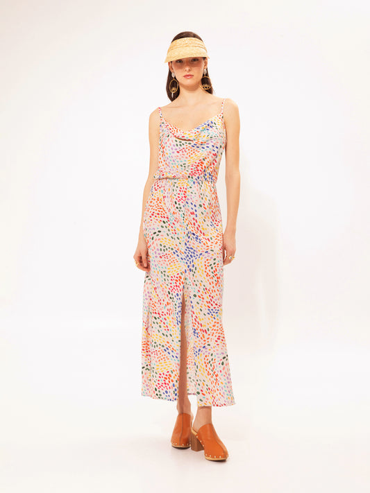 Draped Bust Maxi Dress Anthurium Green