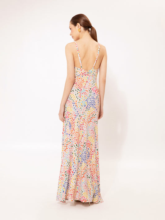 Draped Bust Maxi Dress Anthurium Green