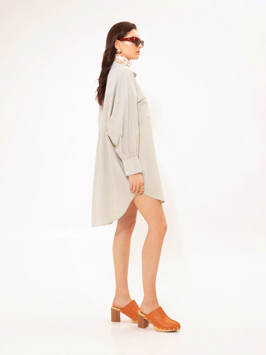 SHIRT-DRESS STRIPES LIME