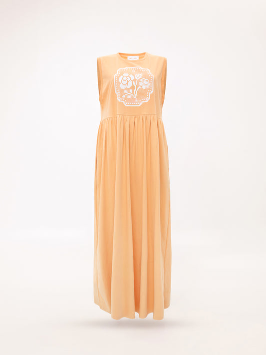 SLEEVELESS COTTON DRESS KENTIMA PEACH