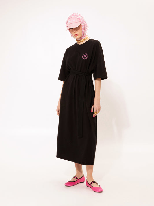 OVERSIZED T-SHIRT-DRESS SUN BLACK