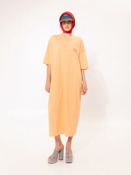 OVERSIZED T-SHIRT-DRESS SUN PEACH