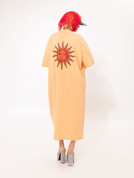 OVERSIZED T-SHIRT-DRESS SUN PEACH