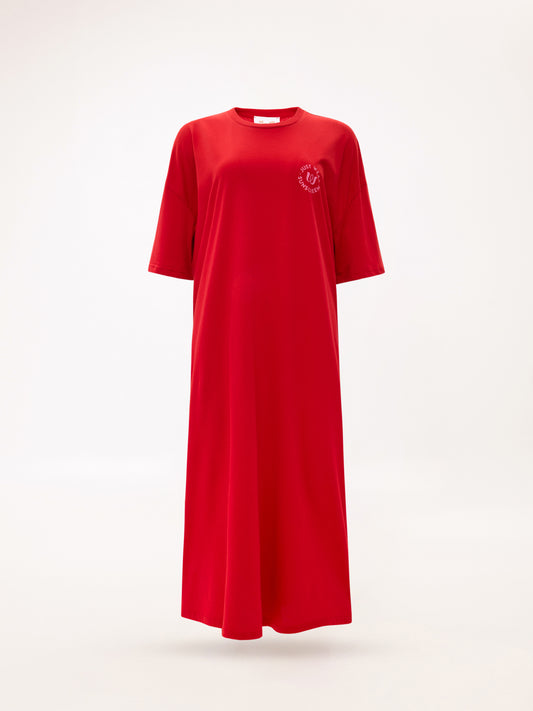 OVERSIZED T-SHIRT-DRESS SUN RED