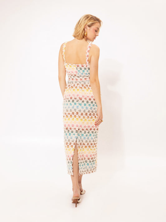 Pencil Midi Dress Logo Stripes