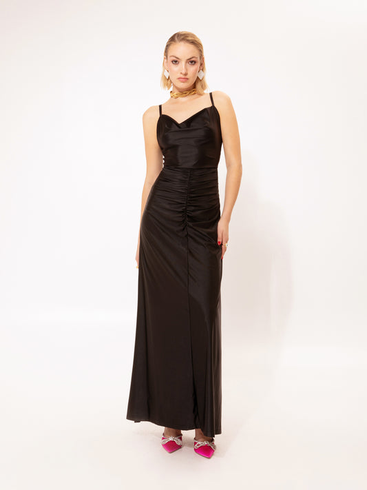 Draped Bust Maxi Dress Anthurium Green