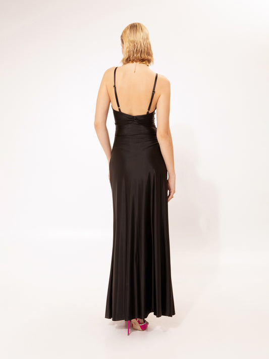 Draped Bust Maxi Dress Anthurium Green