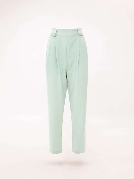 PLEATED CROPPED PANTS TEAL