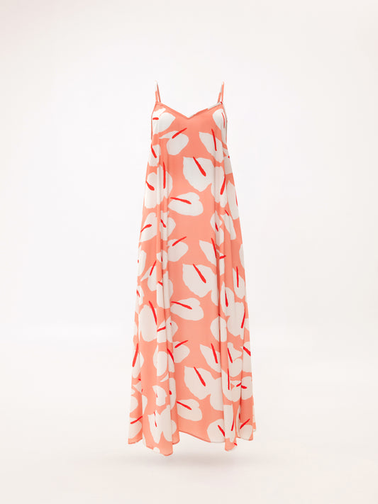 A-LINE MAXI DRESS ANTHURIUM PEACH