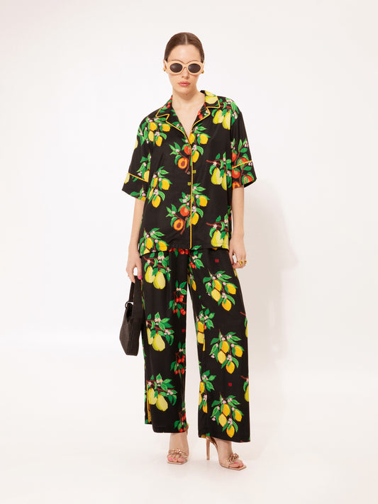 PAJAMA SATIN SHIRT FRUITS