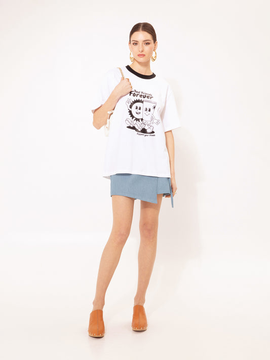 OVERSIZED T-SHIRT BFF WHITE