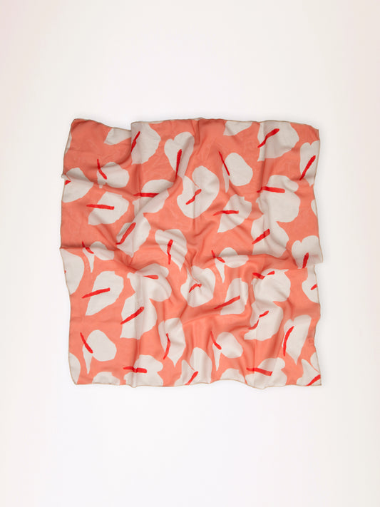 CHIFFON SCARF ANTHURIUM PEACH