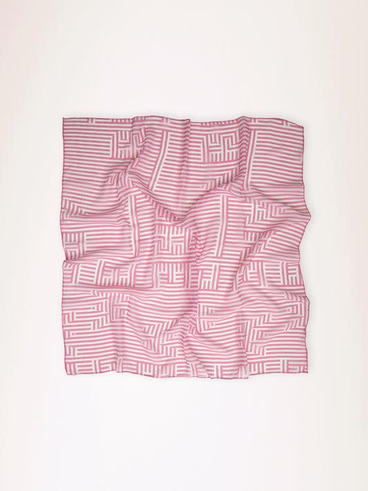 CHIFFON SCARF LOGO STRIPES