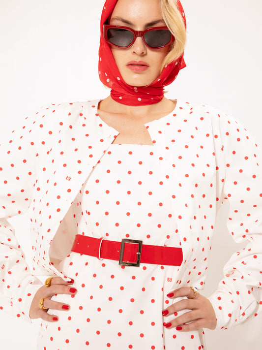 CHIFFON SCARF POUA RED