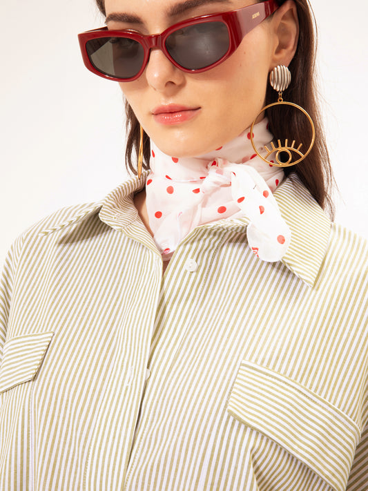 CHIFFON SCARF POUA WHITE