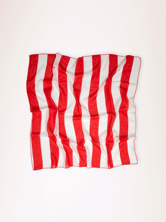 CHIFFON SCARF STRIPES RED