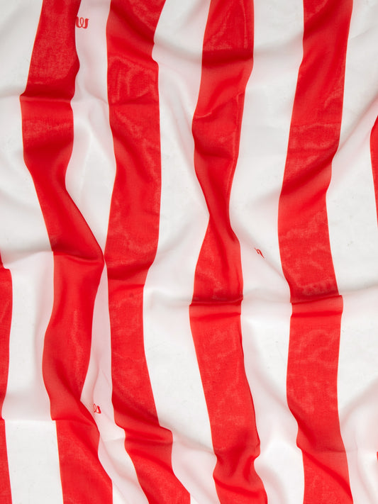 CHIFFON SCARF STRIPES RED