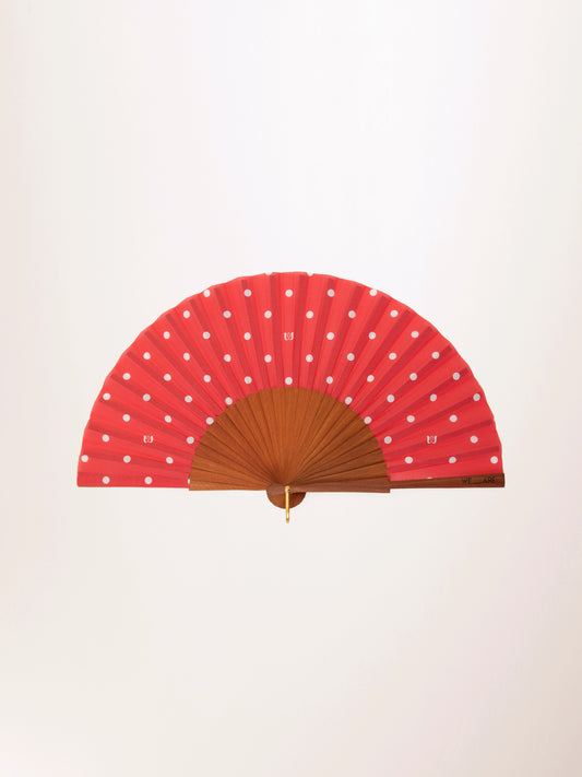 HANDMADE HAND FAN POUA RED