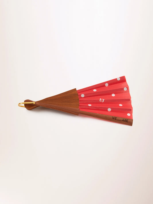 HANDMADE HAND FAN POUA RED