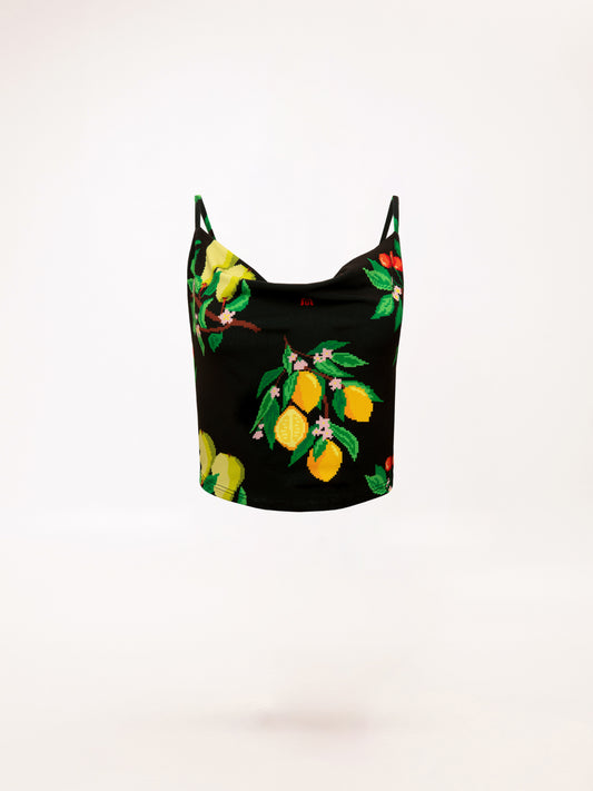 DRAPED JERSEY TOP FRUITS