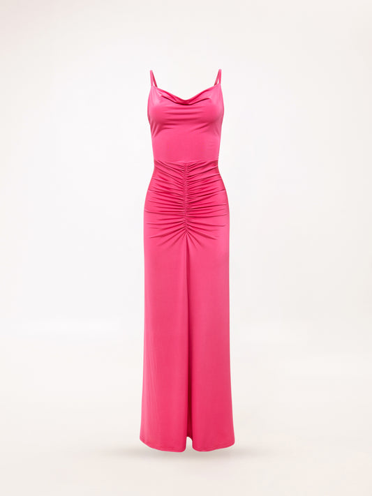 Draped Bust Maxi Dress Anthurium Green