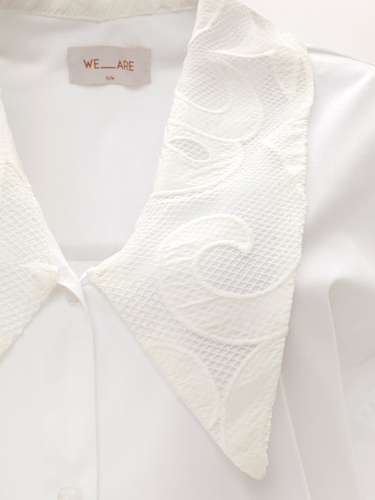 V-NECK COTTON SHIRT WHITE