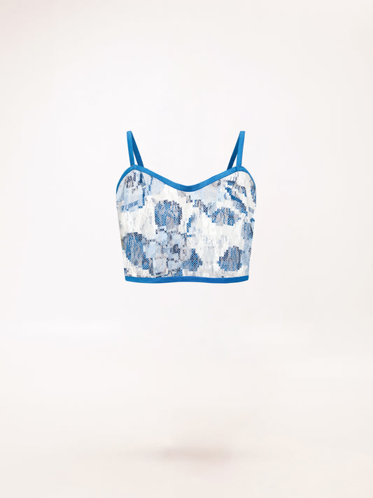 LACE BUSTIER TOP KENTIMA BLUE
