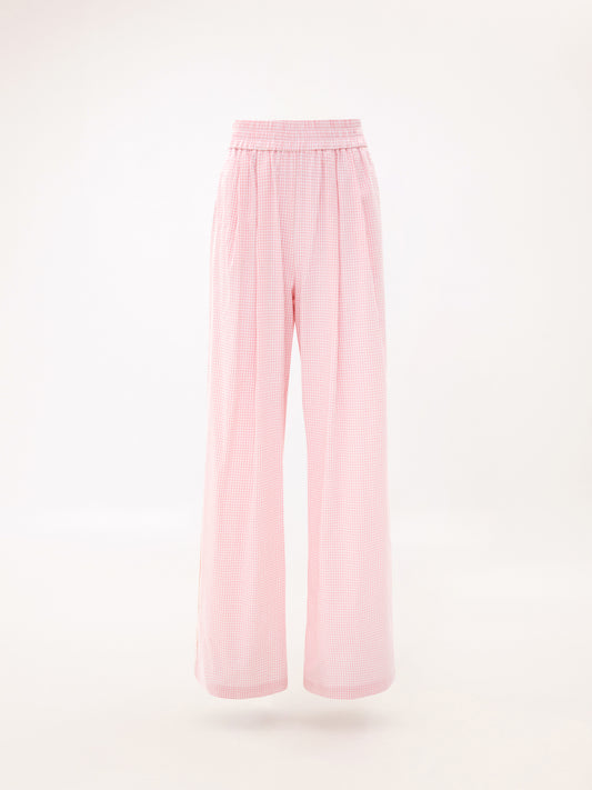 CHECKED PANTS PINK