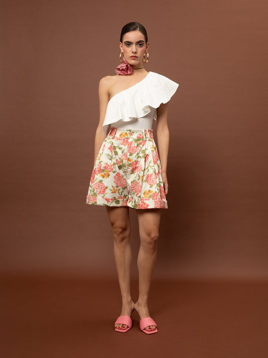 PLEATED SHORTS - ORTANSIES IVORY