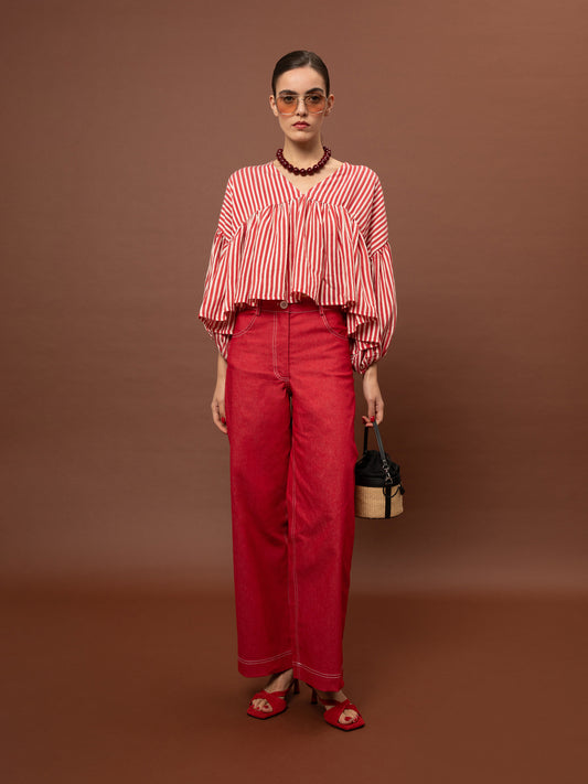 CLASSIC DENIM PANTS - RED