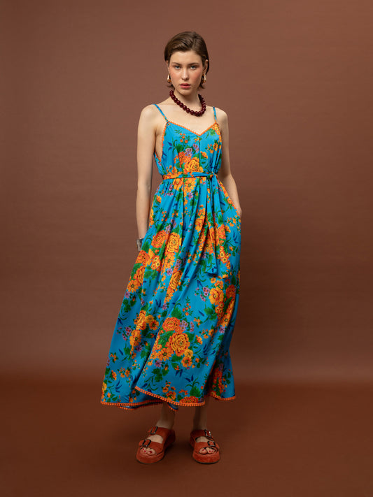 A-LINE MAXI DRESS TAPETSARIA AQUA