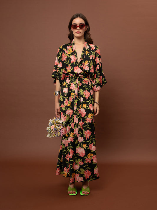 KAFTAN MAXI DRESS - ORTANSIES BLACK